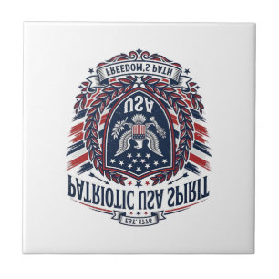 Patriotic Freedom Shield Liberty Icons & Symbols V Ceramic Tile