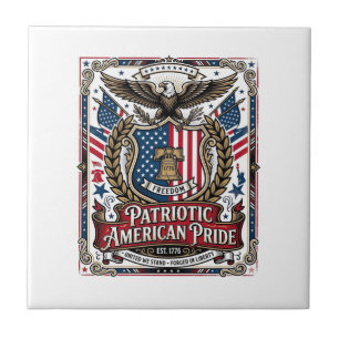 Patriotic Freedom Shield Liberty Icons & Symbols V Ceramic Tile