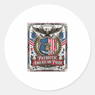 Patriotic Freedom Shield Liberty Icons & Symbols V Classic Round Sticker