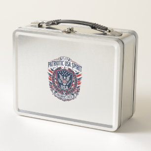Patriotic Freedom Shield Liberty Icons & Symbols V Metal Lunch Box
