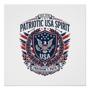 Patriotic Freedom Shield Liberty Icons & Symbols V Poster
