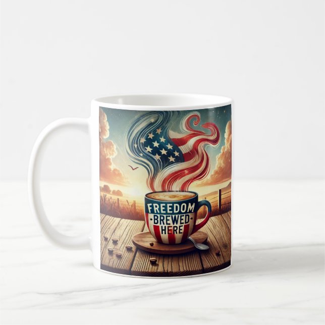 Patriotic Freedom Themed Coffee Cup (Left)