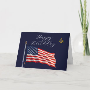 Patriotic Freemason Masonic Freemason Birthday Thank You Card