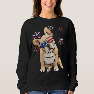 Patriotic French Bulldog Dog American Usa Flag 4th Sweatshirt