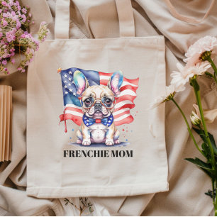 Patriotic French bulldog frenchie mom Tote Bag