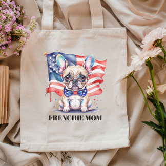 Patriotic French bulldog frenchie mum Tote Bag