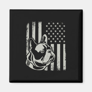 Patriotic French Bulldog Owner Lover American Flag Magnet