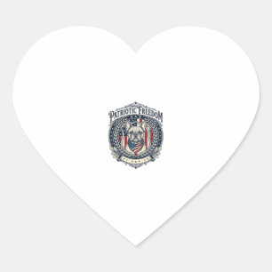 Patriotic French Bulldog Vector Graphic Tee_1 Heart Sticker