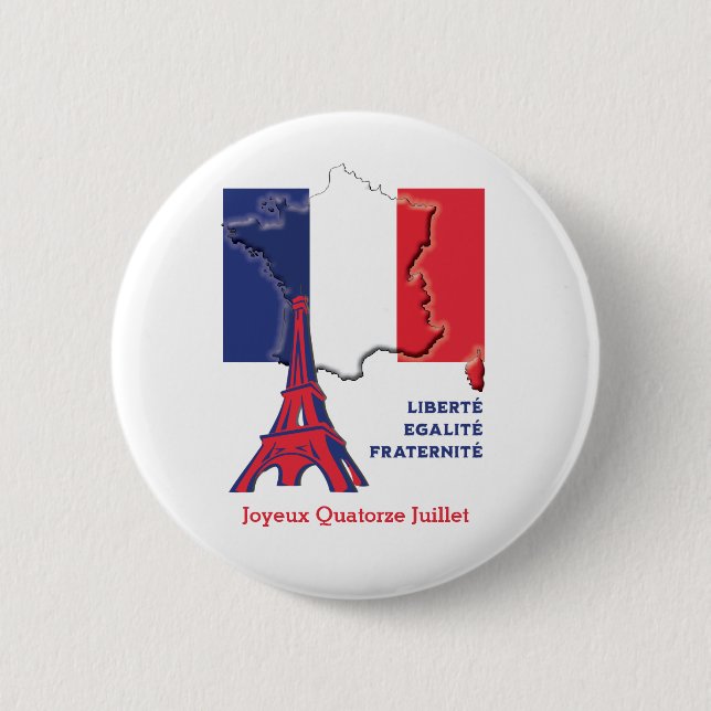 Patriotic French Flag BASTILLE DAY 6 Cm Round Badge (Front)