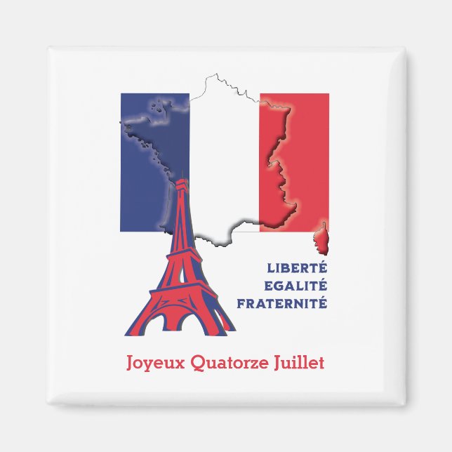 Patriotic French Flag BASTILLE DAY Magnet (Front)