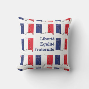 Patriotic FRENCH FLAG Liberté Egalité Fraternité Cushion