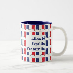 Patriotic FRENCH FLAG Liberté Egalité Fraternité Two-Tone Coffee Mug