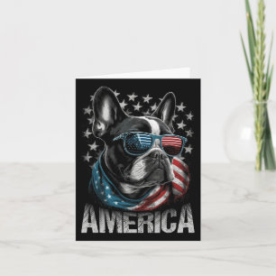 Patriotic Frenchie Dog American Flag 4th Of July 1 Card