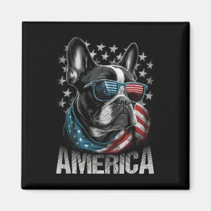 Patriotic Frenchie Dog American Flag 4th Of July 1 Magnet