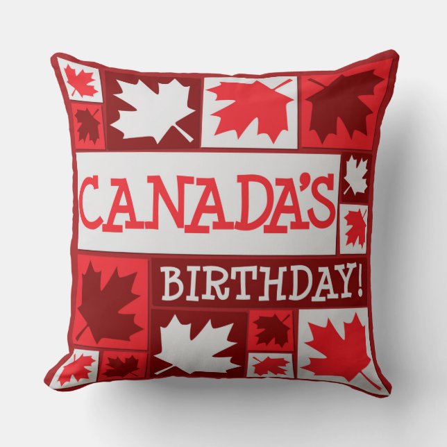 Patriotic Fun Canada Maple Leaf Cushion (Front)