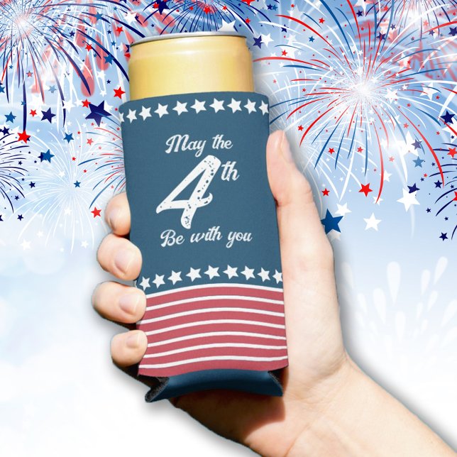 Patriotic, funny, July 4th Seltzer Can Cooler (Creator Uploaded)