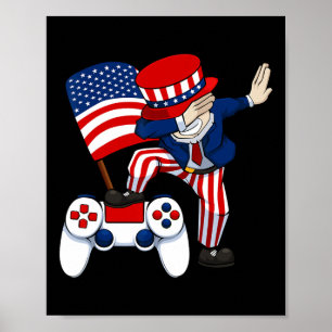 Patriotic Gamer 4th Of July Video-game Controller Poster