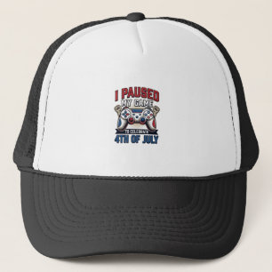 Patriotic Gamer 4th of July Vintage Vector Shirt_1 Trucker Hat