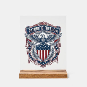 Patriotic Garden Flag Style Vector Graphic Tee_1 Acrylic Sign