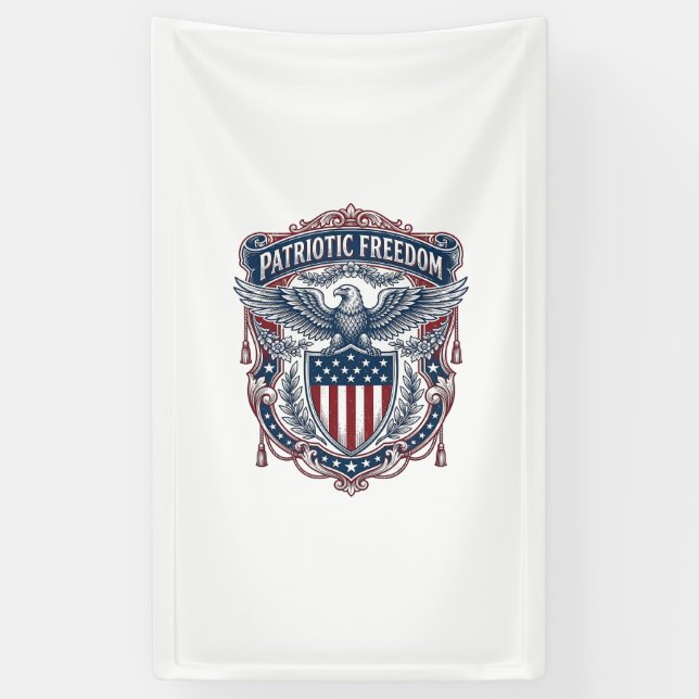 Patriotic Garden Flag Style Vector Graphic Tee_1 Banner (Vertical)
