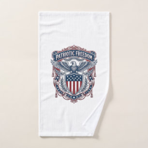 Patriotic Garden Flag Style Vector Graphic Tee_1 Hand Towel