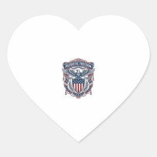 Patriotic Garden Flag Style Vector Graphic Tee_1 Heart Sticker