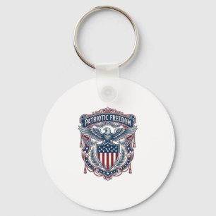 Patriotic Garden Flag Style Vector Graphic Tee_1 Key Ring
