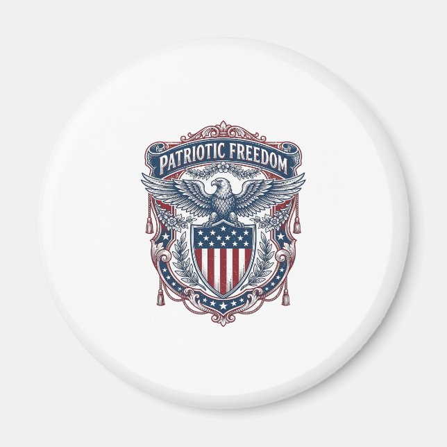 Patriotic Garden Flag Style Vector Graphic Tee_1 Magnet (Front)