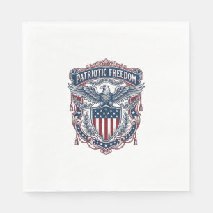 Patriotic Garden Flag Style Vector Graphic Tee_1 Napkin