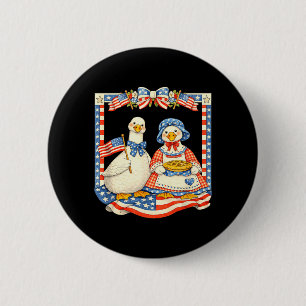 Patriotic Geese Retro Vintage America USA Goose 6 Cm Round Badge