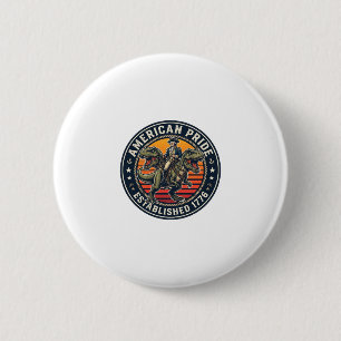 Patriotic George Washington Riding T-rex American 6 Cm Round Badge