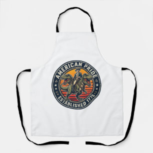 Patriotic George Washington Riding T-rex American  Apron