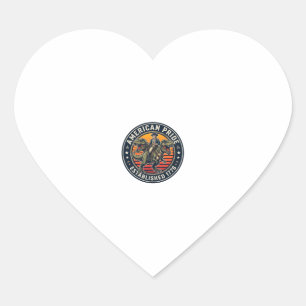 Patriotic George Washington Riding T-rex American Heart Sticker