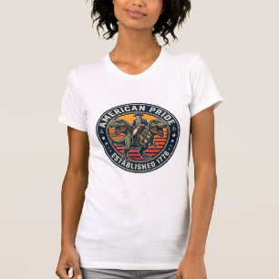 Patriotic George Washington Riding T-rex American T-Shirt