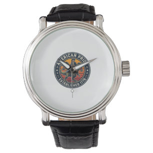 Patriotic George Washington Riding T-rex American  Watch