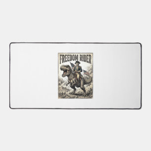 Patriotic George Washington Riding T-rex Freedom R Desk Mat
