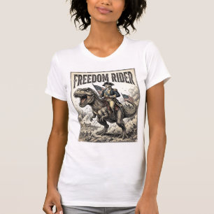 Patriotic George Washington Riding T-rex Freedom R T-Shirt