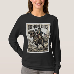 Patriotic George Washington Riding T-rex Freedom R T-Shirt