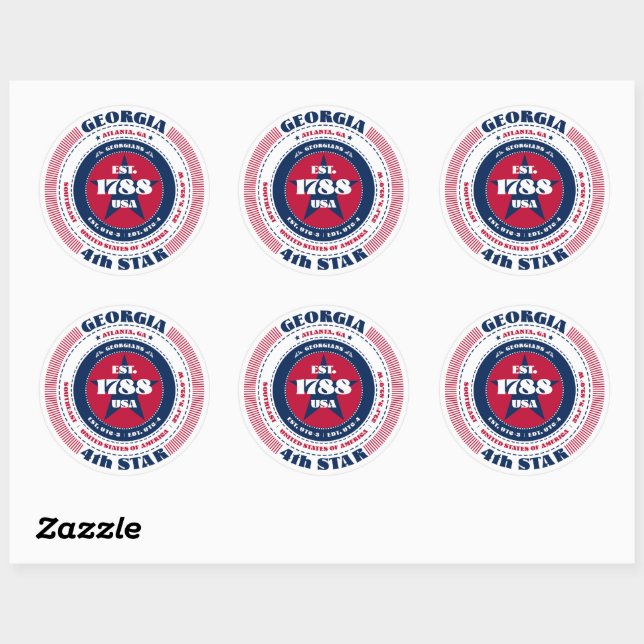 Patriotic Georgia Circle Design Sticker (Sheet)