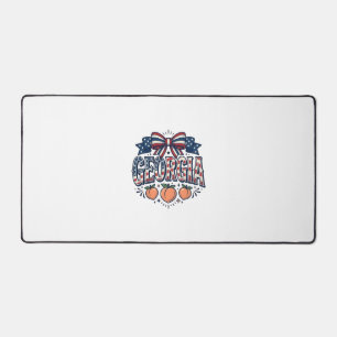 Patriotic Georgia Peach Bow Vintage 4th of July Sh Desk Mat