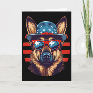 Patriotic German Shepherd American Dog Fourth Of J Card