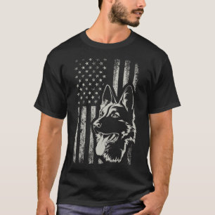 Patriotic German Shepherd American Flag 4th Of Jul T-Shirt