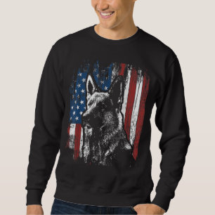 Patriotic German Shepherd American Flag Dog Gift M Sweatshirt