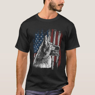 Patriotic German Shepherd American Flag Dog Gift M T-Shirt