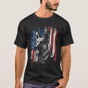 Patriotic German Shepherd American Flag Dog Gifts T-Shirt