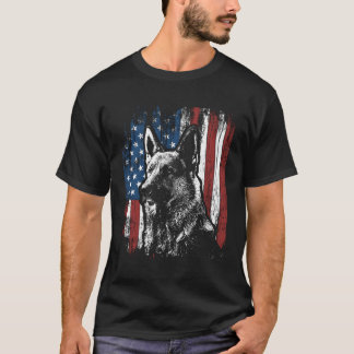 Patriotic German Shepherd American Flag Dog Gifts T-Shirt