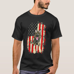 Patriotic German Shepherd American Flag Dog T-Shirt