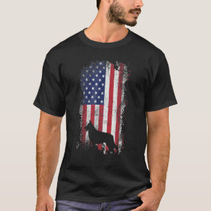 Patriotic German Shepherd American Flag Dog T-Shirt