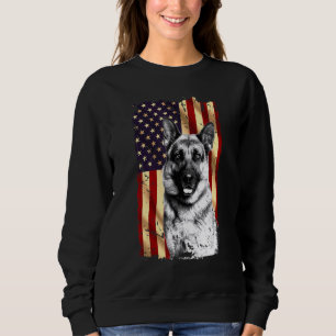 Patriotic German Shepherd American Flag July 4th D Sweatshirt