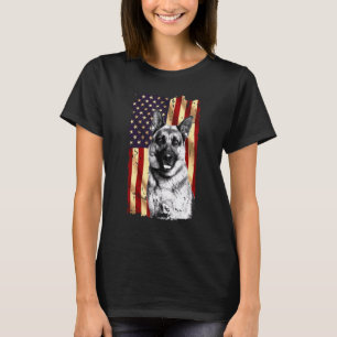Patriotic German Shepherd American Flag July 4th D T-Shirt